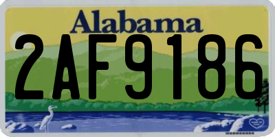 AL license plate 2AF9186