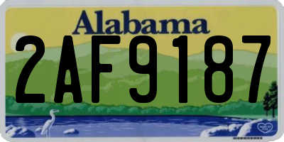 AL license plate 2AF9187