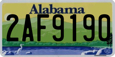 AL license plate 2AF9190