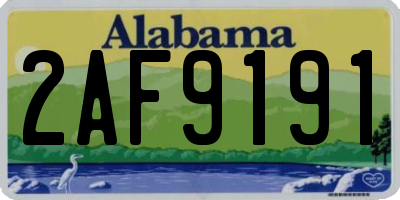 AL license plate 2AF9191