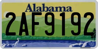 AL license plate 2AF9192
