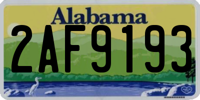 AL license plate 2AF9193