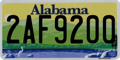 AL license plate 2AF9200