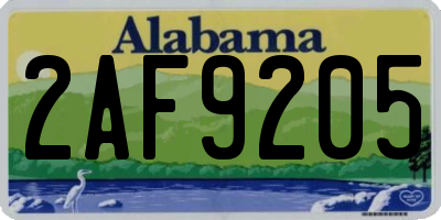AL license plate 2AF9205