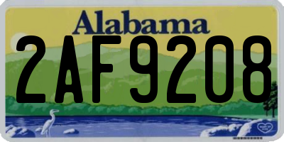 AL license plate 2AF9208