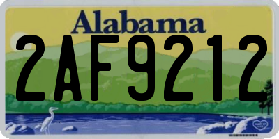 AL license plate 2AF9212