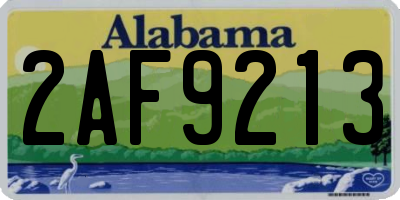 AL license plate 2AF9213