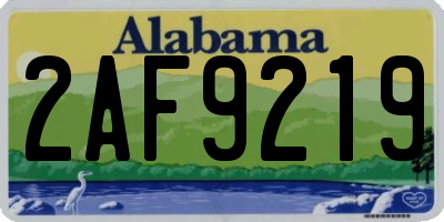 AL license plate 2AF9219
