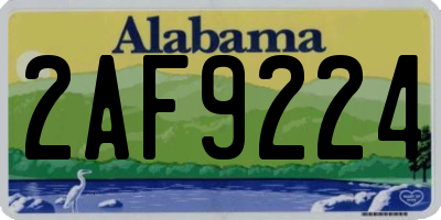 AL license plate 2AF9224