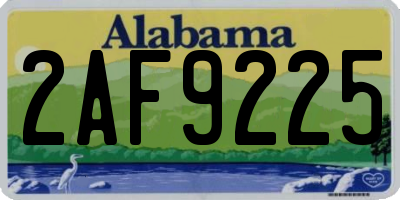 AL license plate 2AF9225