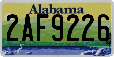 AL license plate 2AF9226