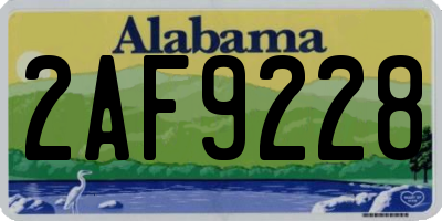 AL license plate 2AF9228