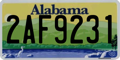 AL license plate 2AF9231