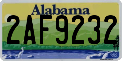 AL license plate 2AF9232