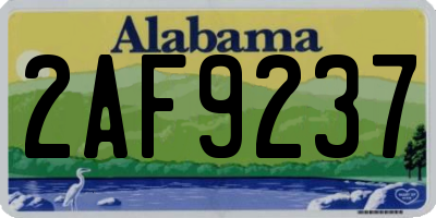 AL license plate 2AF9237
