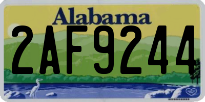 AL license plate 2AF9244