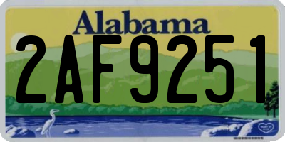 AL license plate 2AF9251