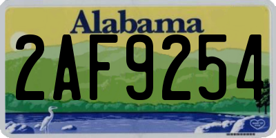 AL license plate 2AF9254