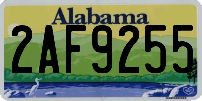 AL license plate 2AF9255