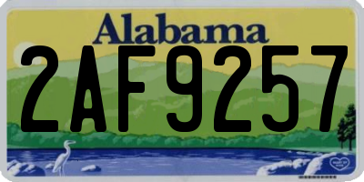 AL license plate 2AF9257