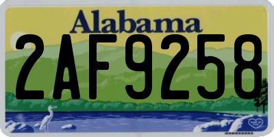 AL license plate 2AF9258