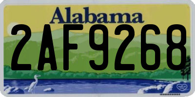AL license plate 2AF9268