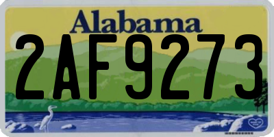 AL license plate 2AF9273