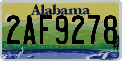 AL license plate 2AF9278