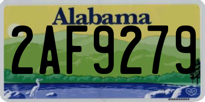 AL license plate 2AF9279