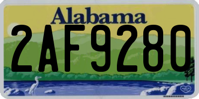 AL license plate 2AF9280