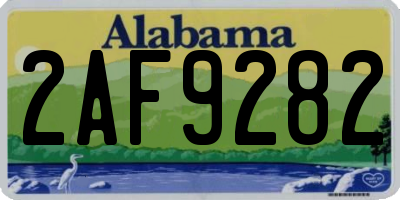 AL license plate 2AF9282