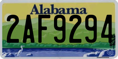 AL license plate 2AF9294