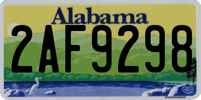 AL license plate 2AF9298