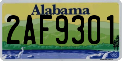 AL license plate 2AF9301
