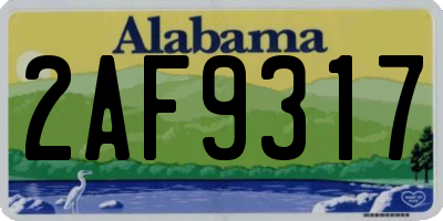 AL license plate 2AF9317