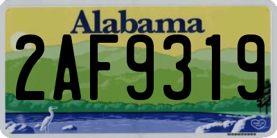 AL license plate 2AF9319