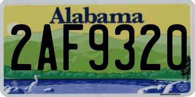 AL license plate 2AF9320