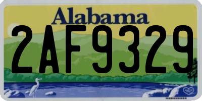 AL license plate 2AF9329
