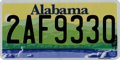 AL license plate 2AF9330
