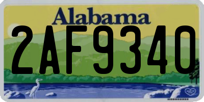 AL license plate 2AF9340