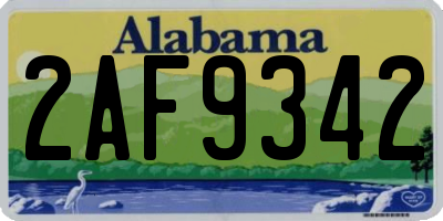 AL license plate 2AF9342
