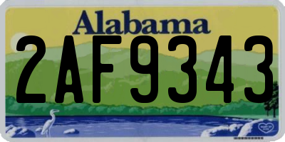 AL license plate 2AF9343