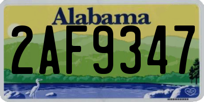 AL license plate 2AF9347