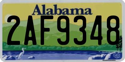 AL license plate 2AF9348