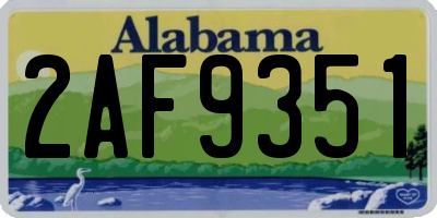 AL license plate 2AF9351