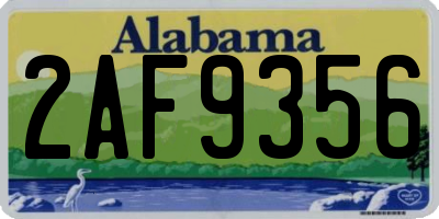 AL license plate 2AF9356