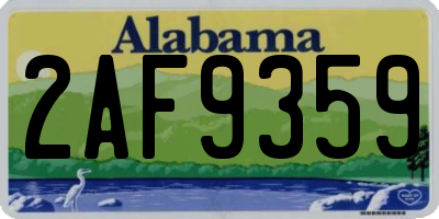 AL license plate 2AF9359