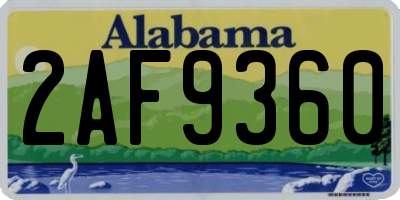 AL license plate 2AF9360