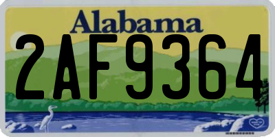 AL license plate 2AF9364