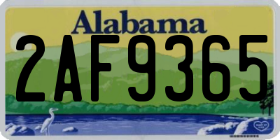 AL license plate 2AF9365